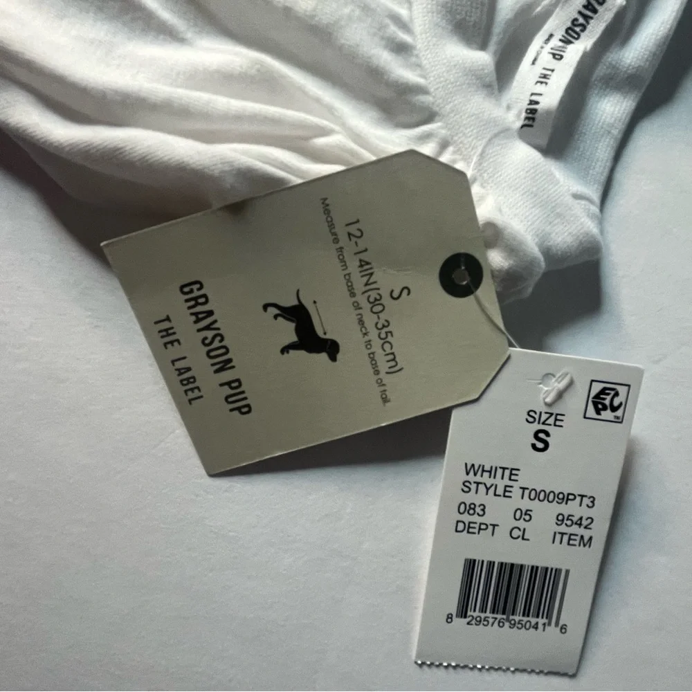 Grayson Dog or Cat “Love My Human” lightweight white T-shirt, small. NWT